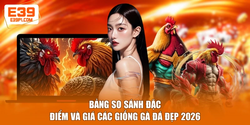Bảng so sánh đặc điểm và giá các giống gà đá đẹp 2026